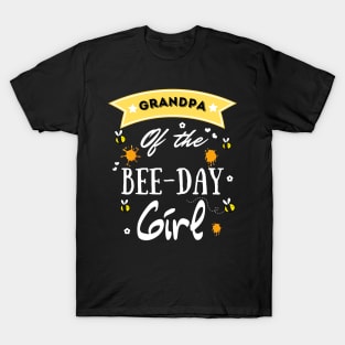 Grandpa Of The Bee Day Girl, Cute Bee Day Family Party T-Shirt